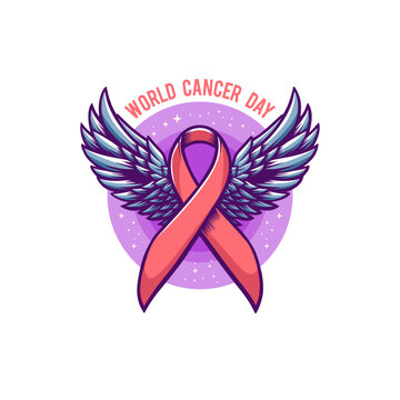 Vector illustration retro vintage hand drawn for world cancer day 7