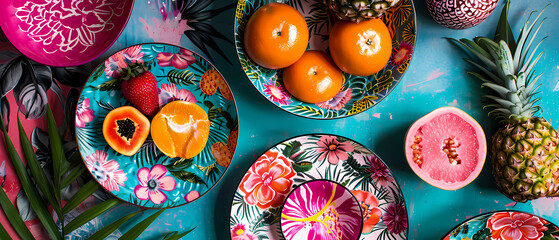 Fototapeta premium Tropical Temptations: Exploring the Exotic World of Tropical Fruits 
