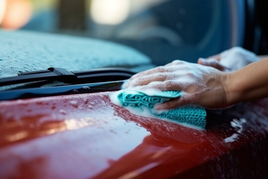 wash the car with a foam sponge. generative ai