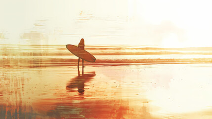 Oceanic Rhythms: Surfing at the Break of Day.Nautical Dawn: The Beauty of Morning Waves and Oceanic...