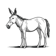 Donkey wild animal vector EPS