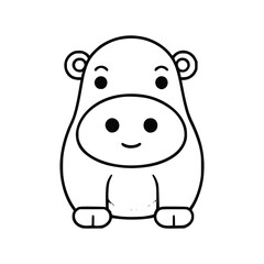 Hippo wild animal icon vector EPS