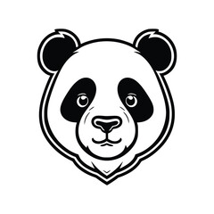 Panda wild animal icon vector EPS