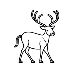 Reindeer wild animal icon vector EPS