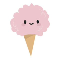 Cute cotton candy vector illustration