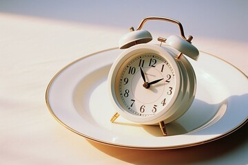 alarm clock on plate