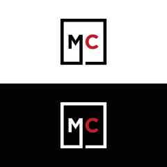 MC logo. M C design. White MC letter. MC, M C letter logo design. Initial letter MC linked circle uppercase monogram logo. M C letter logo vector design. MC letter logo design five style.	
