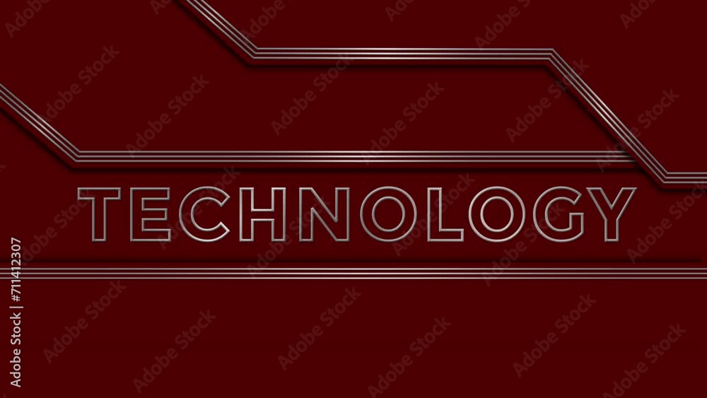 Poster technology lettering in rolling text animation - slotmachine effect - abstract background with overl