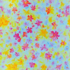 Flowers. Abstract seamless pattern. AI generated.