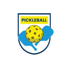PICKLEBALL LOGO COLOR BLUE YELLOW ILLUSTRATION 5