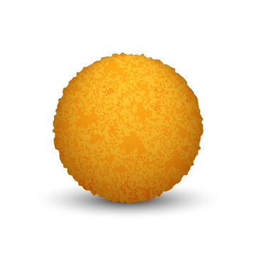 Panipuri sphere traditional Indian street food realistic vector food object isolated on white background, pani puri 3d ball deep-fried breaded.