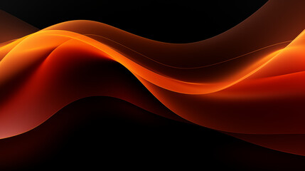 Néon effet flou, vague en mouvement, orange, rouge sur fond noir. Pour conception et création graphique, bannière. - obrazy, fototapety, plakaty