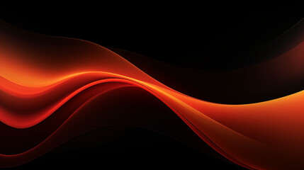 Néon effet flou, vague en mouvement, orange, rouge sur fond noir. Pour conception et création graphique, bannière.