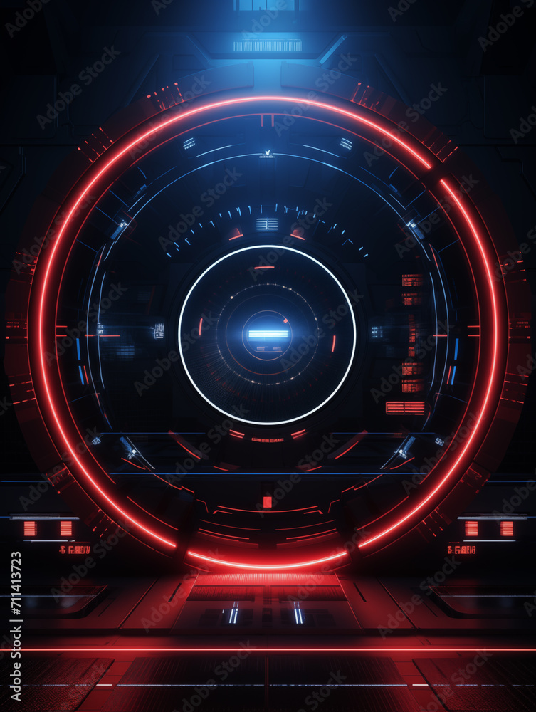 Wall mural technological dashboard background,created with generative ai tecnology.