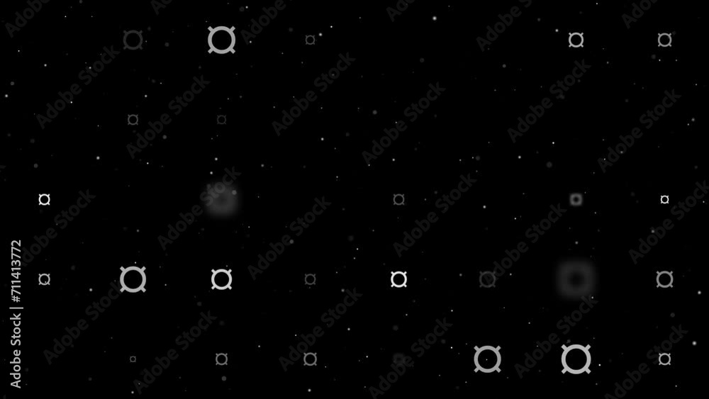 Poster template animation of evenly spaced currency signs of different sizes and opacity. animation of tran