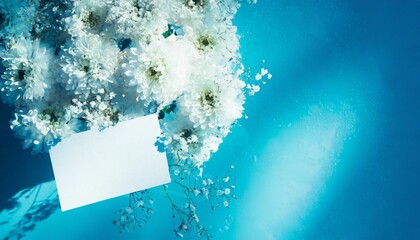 美しくどこか儚さのある白いの花束のメッセージカード