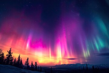 Dazzling Aurora Borealis in a Captivating Night Sky
