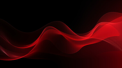 Fototapeta premium Néon effet flou, vague en mouvement, rouge sur fond noir. Pour conception et création graphique, bannière.