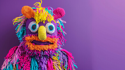 Traditional Mexican piñata, funny monster toy. Happy birthday concept.  - obrazy, fototapety, plakaty
