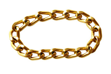 Obraz premium Realistic gold circle frame chain texture. Golden round chains link isolated on a Transparent background. Generative AI