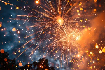 Obraz premium Vibrant Fireworks Spectacle
