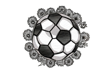 Obraz premium soccer ball illustration isolated on a Transparent background. Generative AI