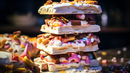 Stack of Homemade Divinity Candy