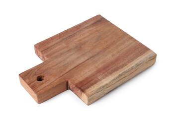 One wooden cutting board isolated on white