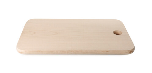 One wooden cutting board isolated on white