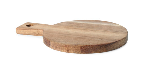 One wooden cutting board isolated on white