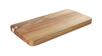 One wooden cutting board isolated on white
