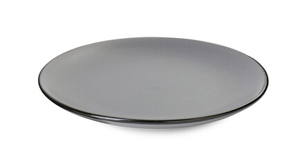 One beautiful grey plate isolated on white