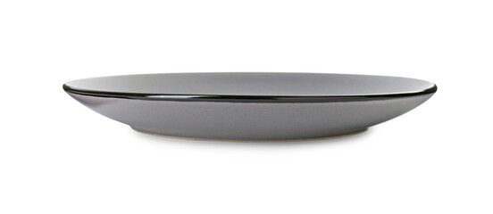 One beautiful grey plate isolated on white