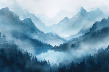 Mystical Haze: The Enigmatic Mountain Landscape