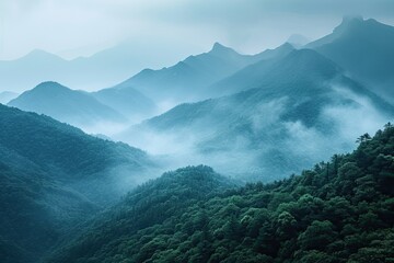 Mystical Haze: The Enigmatic Mountain Landscape