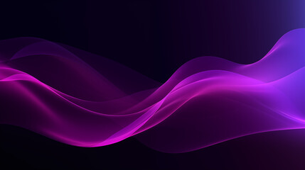 Néon effet flou, vague en mouvement, violet, mauve sur fond noir. Pour conception et création graphique, bannière.
