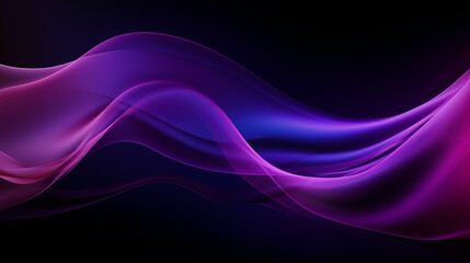 Fototapeta premium Néon effet flou, vague en mouvement, violet, mauve sur fond noir. Pour conception et création graphique, bannière.