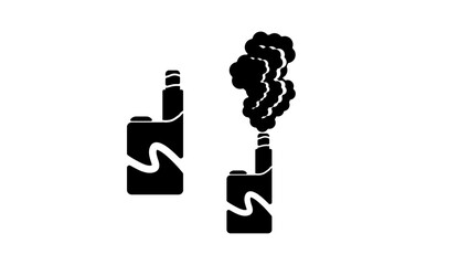Vape pen, equipment for smoking,  black isolated silhouette