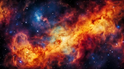 Colorful Cosmic Clouds in Space, Stars and Nebula Background