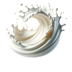 white milk wave splash isolated on transparent or white background. Png