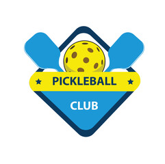 PICKLEBALL LOGO COLOR BLUE YELLOW ILLUSTRATION 6