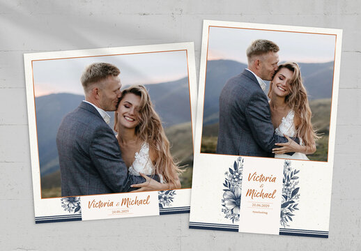 Bronze & Blue Photo Card Template