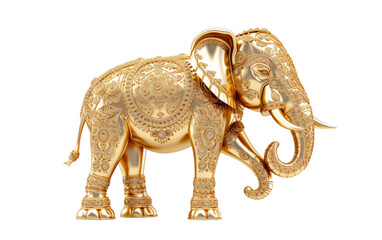 Fototapeta premium Unveiling the Intricate Details of the Indian Elephant Sculpture on White or PNG Transparent Background