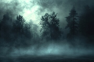 Ethereal Whispers: A Forest of Mystery in Fog