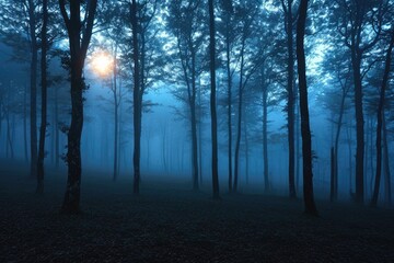 Ethereal Whispers: A Forest of Mystery in Fog