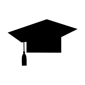 Graduation hat vector icon isolated on white background. Student graduation hat.