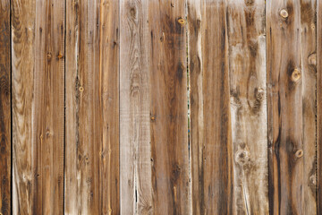 old dry weathered brownish gray wooden planks board surface - full frame background and texture.