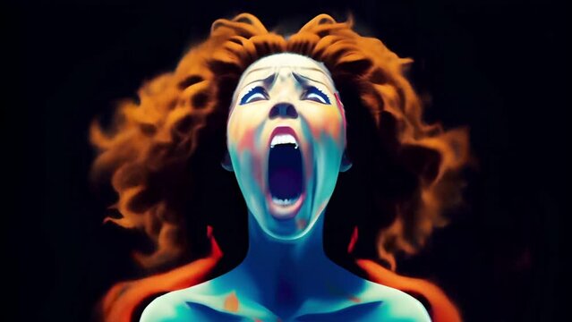 crazy screaming woman