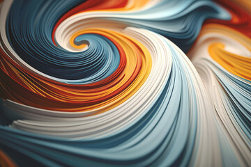Abstract macro shapes colorful swirl lines 3D background.