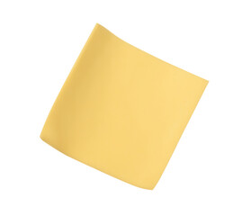 Slice of tasty cheese isolated on white